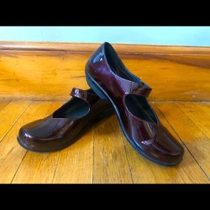 Dansko burgundy patent leather Mary Janes size 37
